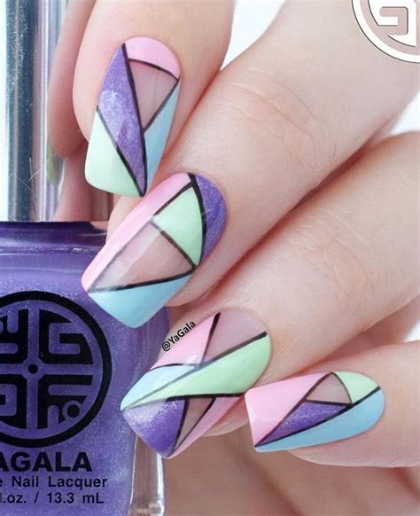 55 Stripes Nail Art Ideas Art And Design Geometric Nail Art Art