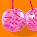 Orange And Pink Cherry Disco Ball Art Printable Cherries Wall Art Etsy