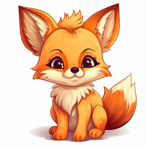 Premium Photo Cartoon Fox Sitting On The Ground With A Sad Look On Its Face Generative Ai