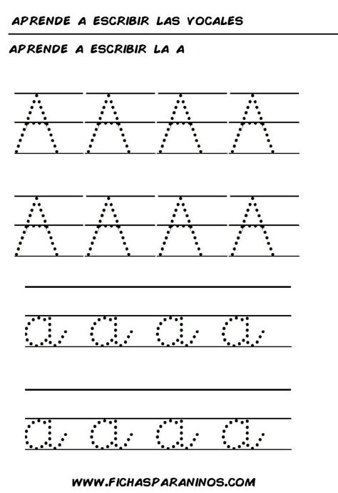 Aprende A Escribir La Letra A Aprender A Escribir Aprender A