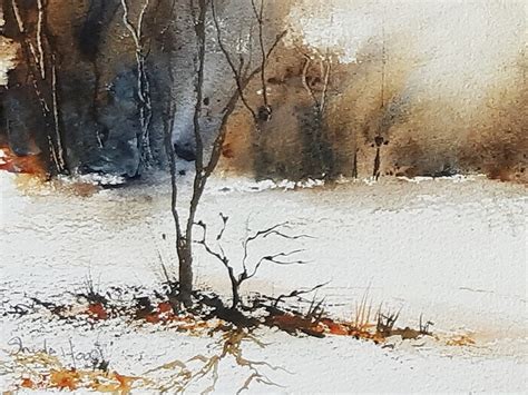 Original Art Naked Trees Abstract Panoramic Original Signed Etsy