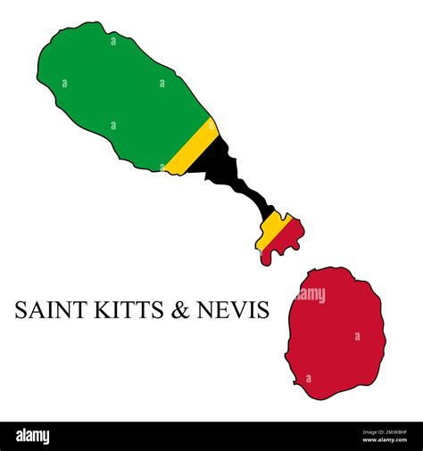 St Kitts And Nevis Map Vector Illustration Global Economy Famous