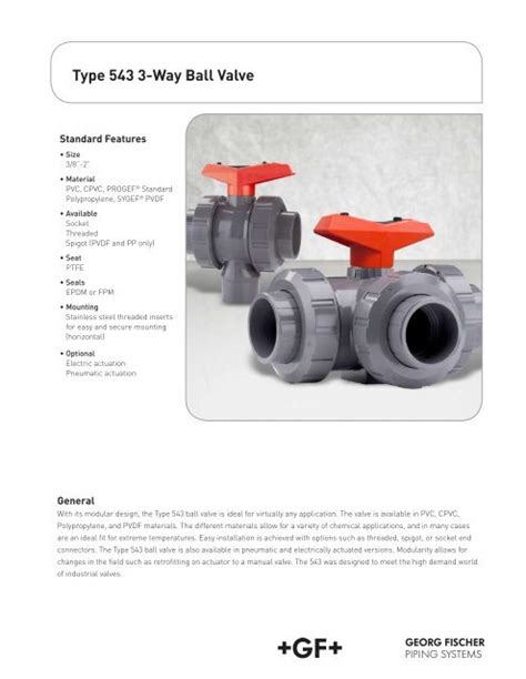 Type 543 3 Way Ball Valve GF Piping Systems