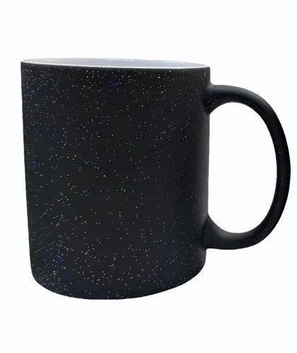 Printed Sublimation Black Ceramic Sparking Coffee Magic Mug For Gift