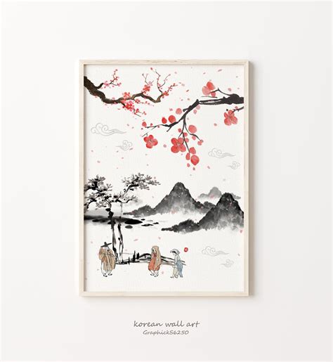 Korean Wall Decor Prints, Korean Wall Art, Korean Art Print, Korean Art ...