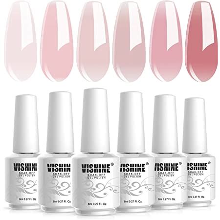 Amazon Shoyum Jelly Nude Gel Polish Set Sheer Milky White Pink