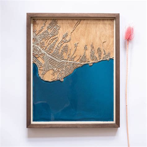 Custom Lake Map Wood And Epoxy Resin Etsy