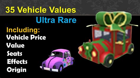 Adopt Me Vehicle Values - Ultra Rare | Adopt Me Pet Values - YouTube