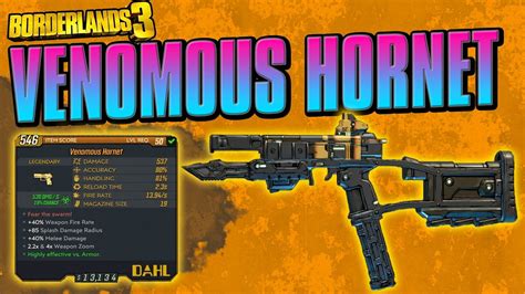 Borderlands 3 Legendary Weapon Venomous Hornet Pistol Weapon Guide