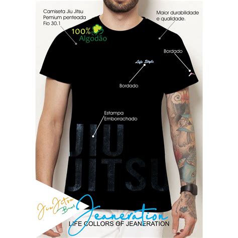 Camiseta Original Jiu Jitsu Masculina Algodao Premium Fio 301 Shopee