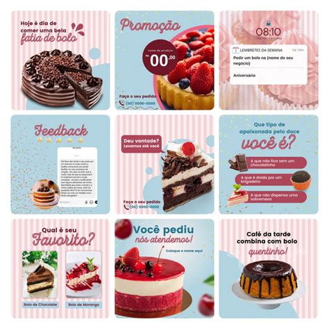 Pack Canva Confeitaria Artes Edit Vel Elo