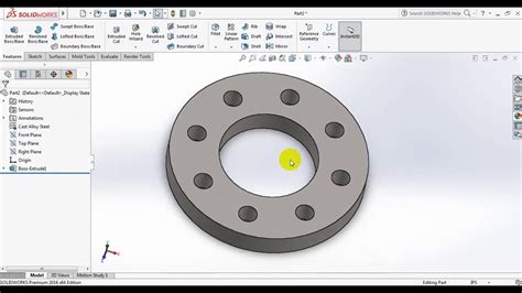 Solidworks Tutorial How To Make Flange Youtube