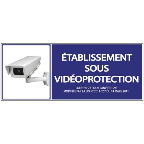 Panneau De Securite Videosurveillance Bleu Pour Camera Signa Print