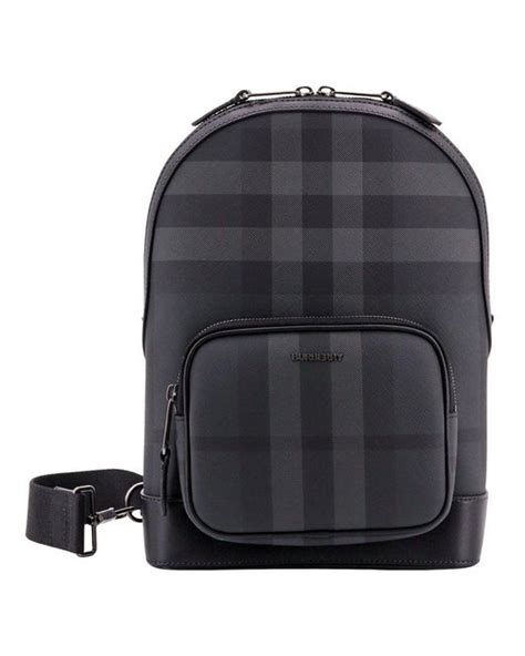 Burberry Checked Logo Plaque Messenger Bag In Black For Men Lyst