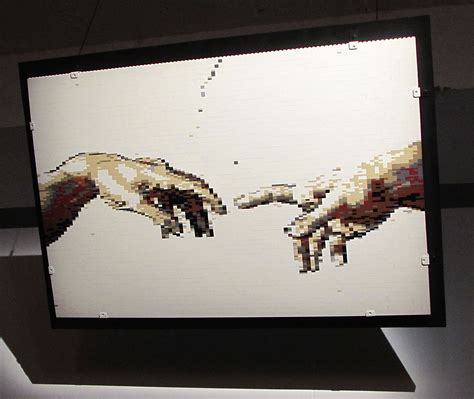 Creation Of Adam In Minute Pixelated Detail Art Work By Nathan