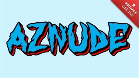 Aznude Blue Scary Text Effect Generator