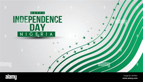 Happy Independence Day Nigeria St October Poster Design Vector