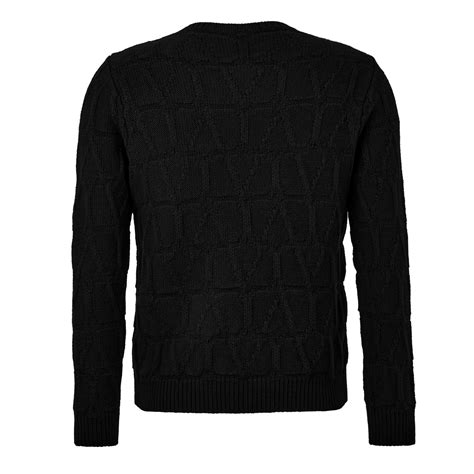 Valentino Crewneck Jumper Men Black Flannels