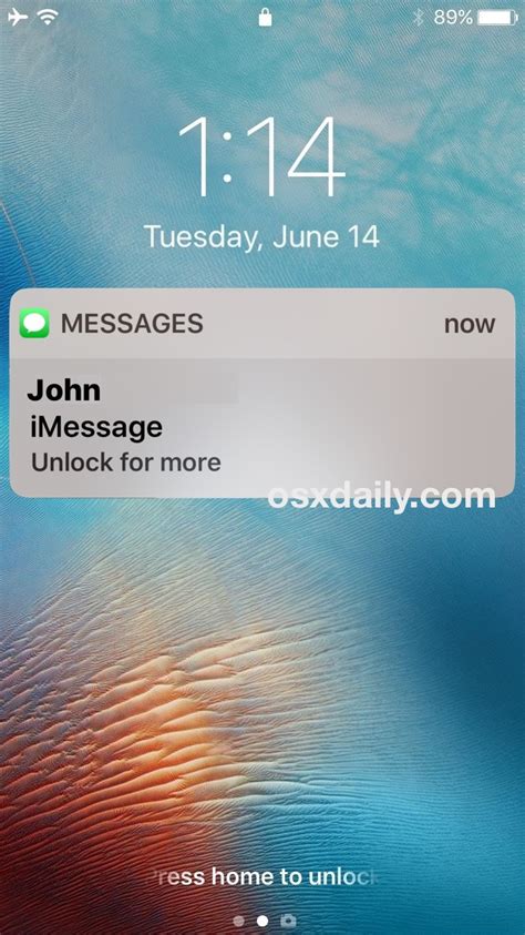 How To Reveal Hidden Message Previews With Touch ID On IPhone Lock Screen