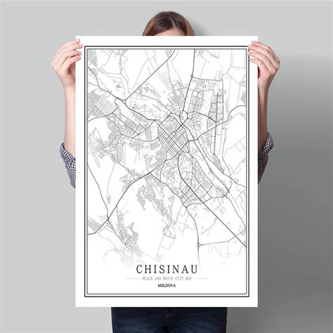 Mo Dawia Czarny Bia Y Mapa Wiata Plakat Nordic Salon Chisinau Kagu