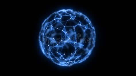 Abstract Technology Sphere Background From Lines And Dots Space Geometrical Backdrop Stock