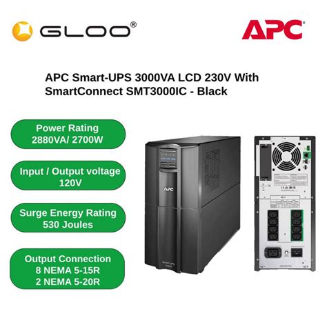 Apc Smart Ups Va Lcd V With Smartconnect Smt Ic Black