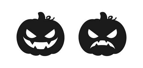 Jack O Linterna Calabaza Silueta Icono Sencillo Plano Vector Signo