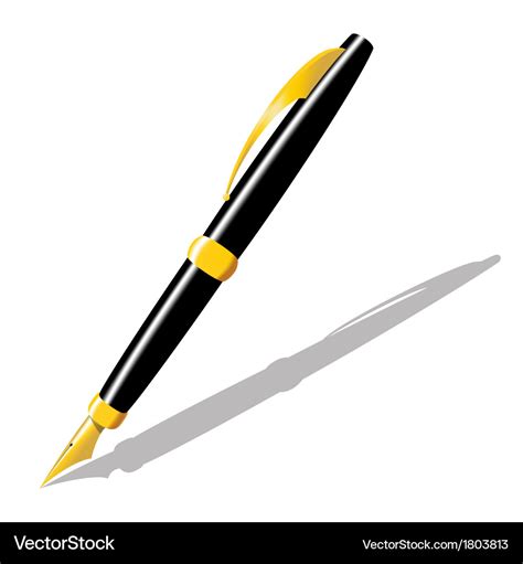 Gold pen Royalty Free Vector Image - VectorStock