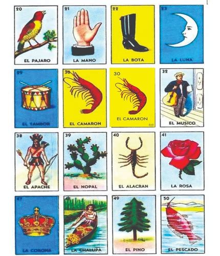 25 Cartas Lotería Mexicana Tradicional Baraja Envío Mercado Libre