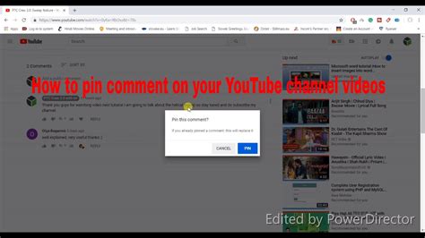 How To Pin Comment On Youtube Videos Youtube