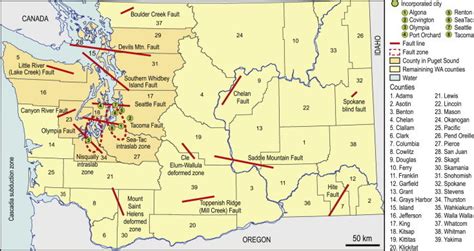 Fault Lines In Washington State Map United States Map