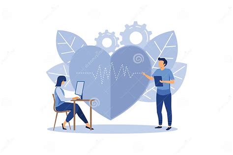 Male And Female Cardiologists Are Checking Up Heart Of Patient Concept