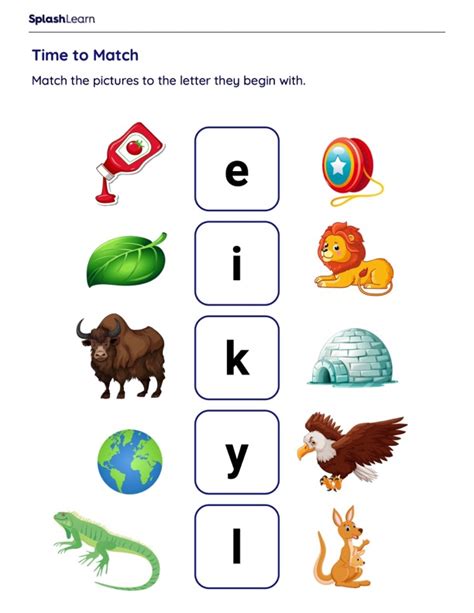 Reading Worksheet Beginning Sound Match