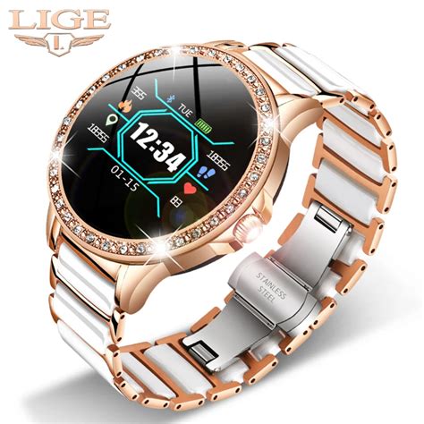 Lige Luxury Smart Watch Women Ip67 Waterproof Sport Fitness Tracker For Android Ios Reloj