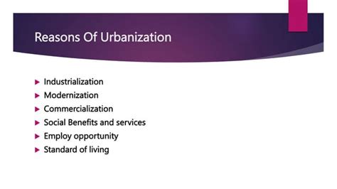 Reasons Of Urbanizationpptx