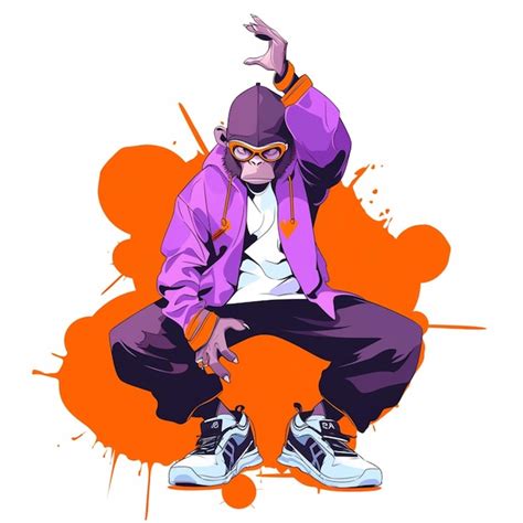Cartoon Style Illustration Of A Man In A Purple Jacket And Black Pants