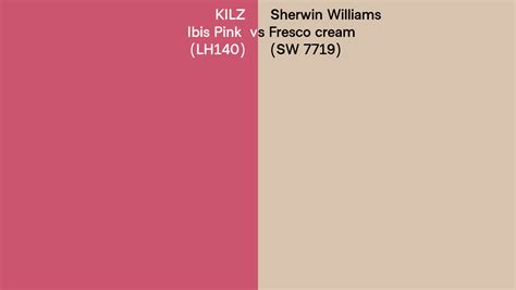 KILZ Ibis Pink LH140 Vs Sherwin Williams Fresco Cream SW 7719 Side