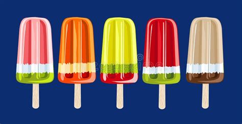 Popsicle Ice Cream Fruit Ice Lolly Set Colorful Popsicle Ice Cream