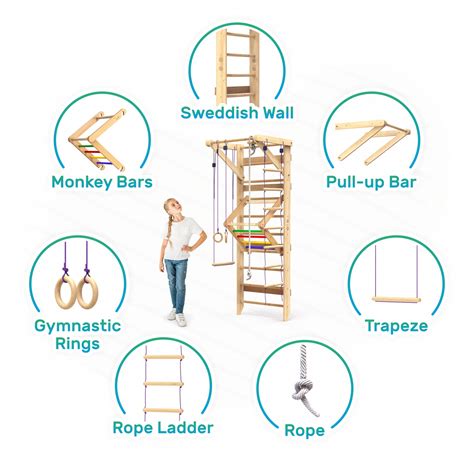 Wooden Swedish Ladder Wall Set Sport-4