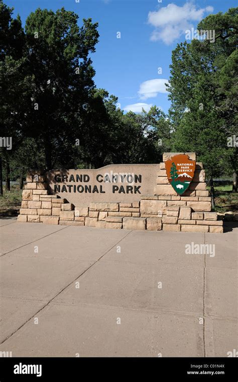 Entrance Sign At The South Rim Of The Grand Canyon Grand Canyon