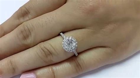 1 Carat D Vs2 Si1 Round Natural Diamond Engagement Halo Ring 14k White