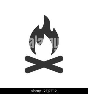 Icono De Fuego Negro Sobre Blanco Imagen Vectorial Llama De Fuego