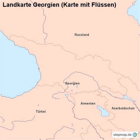 Stepmap Landkarte Georgien Karte Mit Fl Ssen Landkarte F R Georgien