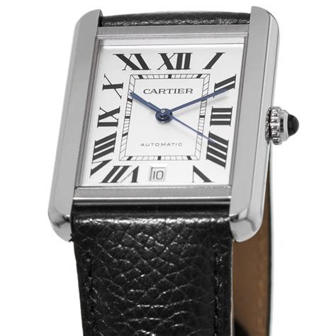 Cartier Tank Solo Xl Automatic Leather Strap Men S Watch Wsta0029