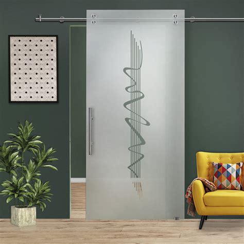 Glass Sliding Glass Barn Door With V2000 Installation Hardware Kit Wayfair