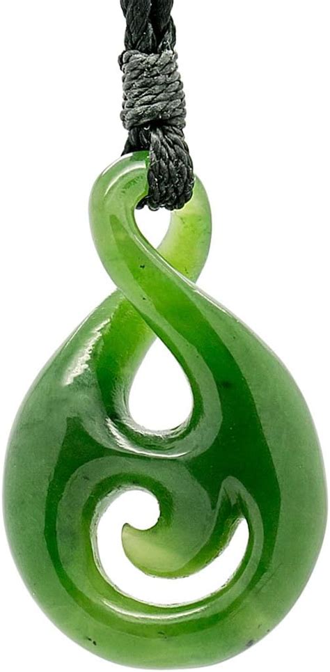 Amazon Traditional Style Green Nephrite Jade Infinity Twist