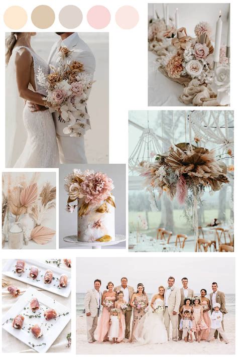 Beige Cream And Blush Pink Wedding Color Palette One2inspire Designs