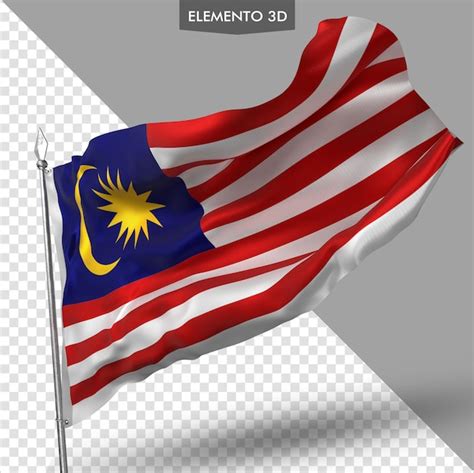 Premium PSD Flag Of Malaysia Premium 3d Render