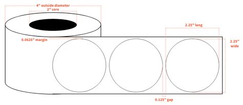 2 25 High Gloss White Paper 2 Core 4 OD Circles Color