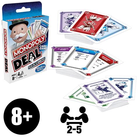 Buy Monopoly Deal Card Game, for 2 to 5 Players, Card Game for Kids Ages 8 and Up Online at